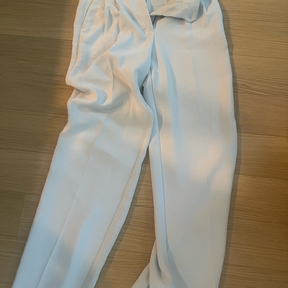 Wilfred White Straight Leg Pants Soft Knit